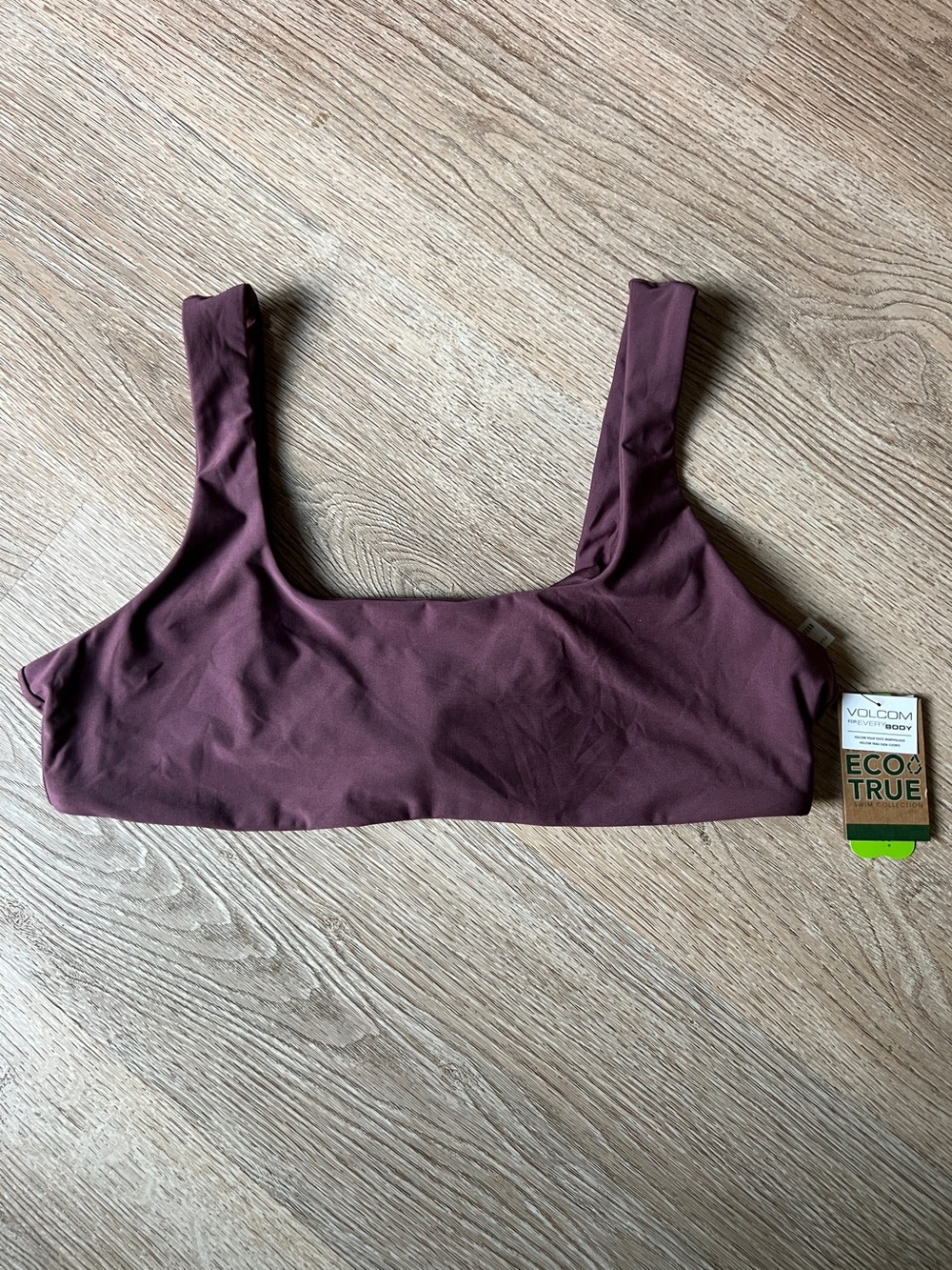14W Volcom Plum Simply Seamless Bikini Top Purple Plum Wide Strap